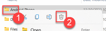 Right click on folder and delete selected