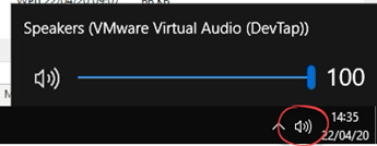 Volume icon in system tray