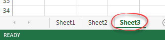 Active worksheet tab example
